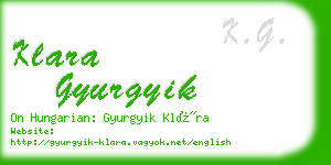 klara gyurgyik business card